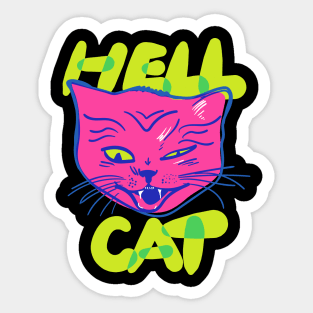 Hell Cat - this devil cat is coming at you from hell. Sticker